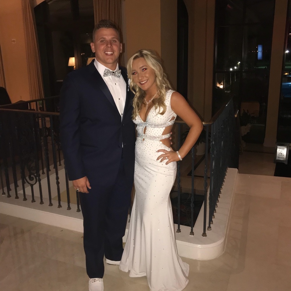 Jovani white prom dress